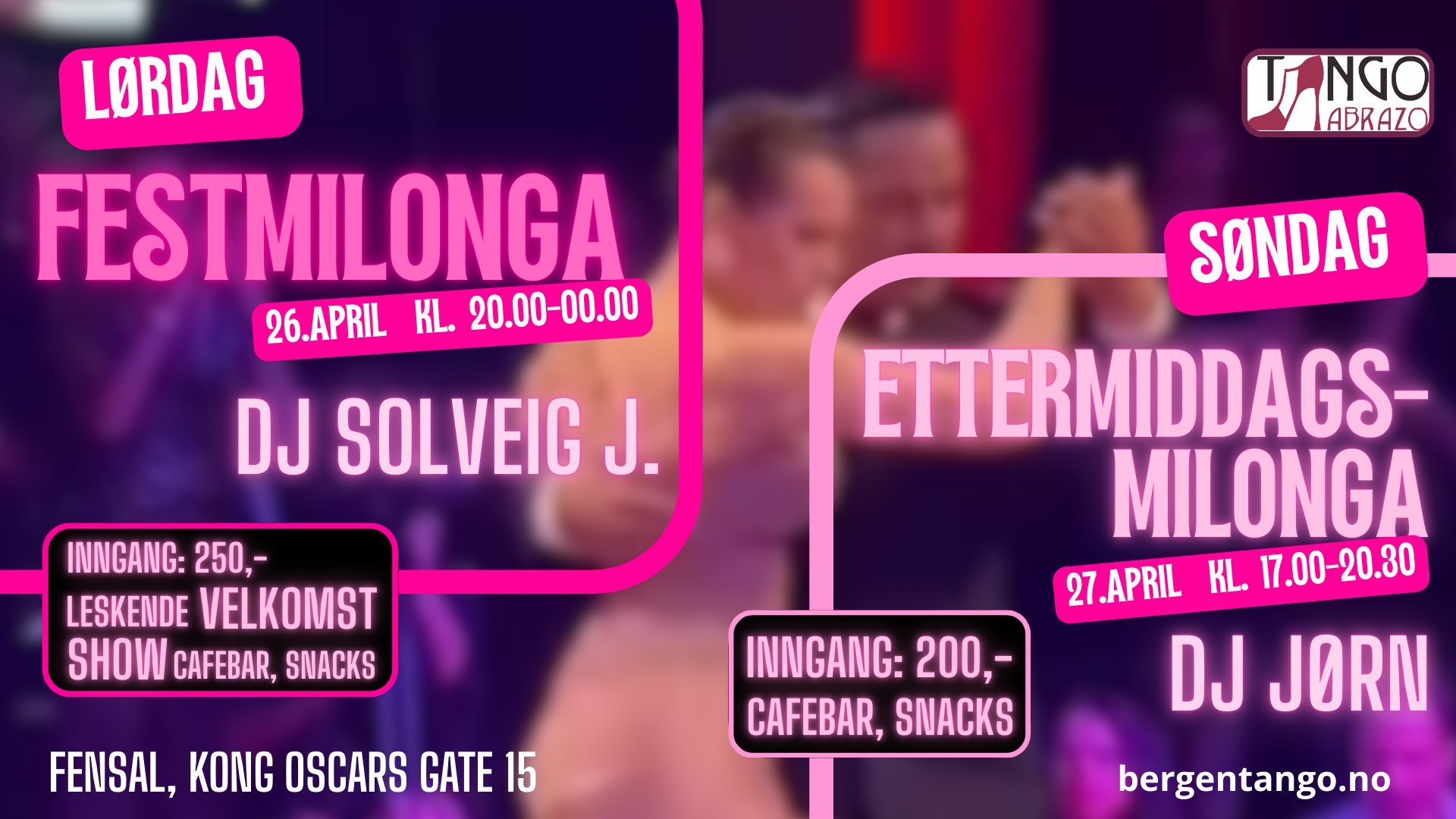 Seminarhelg med Sabrina & Alejandro:  festmilonga & ettermiddagsmilonga