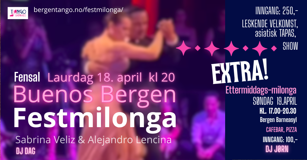 Seminarhelg med Sabrina & Alejandro:  festmilonga & ettermiddagsmilonga